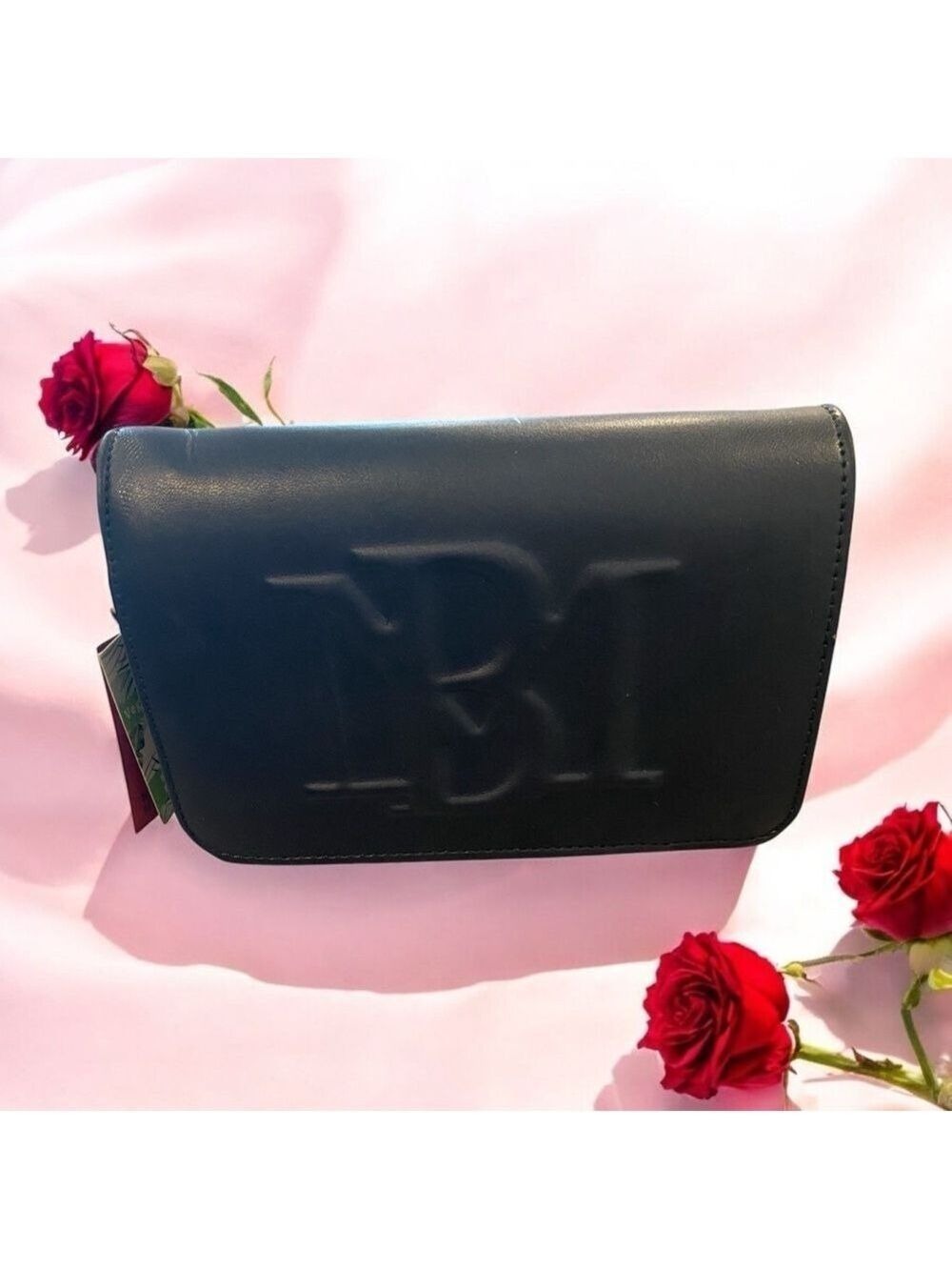 Badgley Mischa Debossed black vegan leather crossbody bag